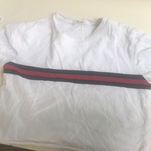 Brandy red stripe crop top